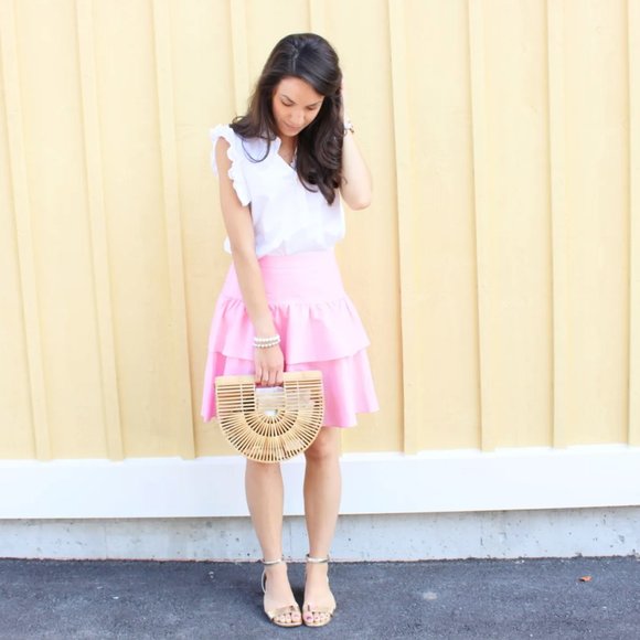 Pink Ruffled Women's Skirt - Picture 3 of 4
